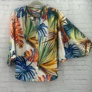Chicos Women’s size 12/14 Tropical Monstera print